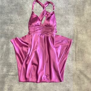 Adrianna Papell Maxi Pink Halter Dress